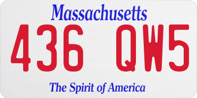 MA license plate 436QW5