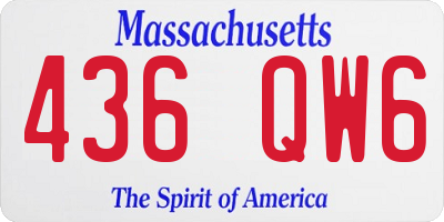 MA license plate 436QW6