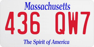 MA license plate 436QW7