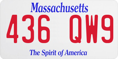 MA license plate 436QW9