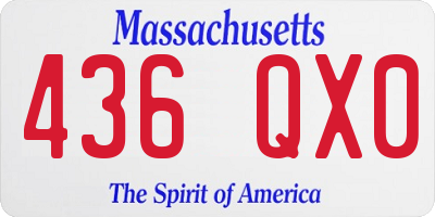 MA license plate 436QX0