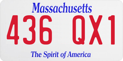 MA license plate 436QX1