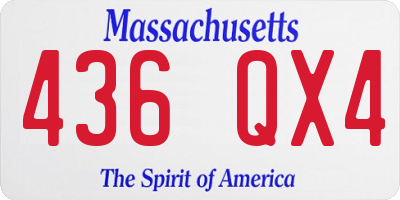 MA license plate 436QX4