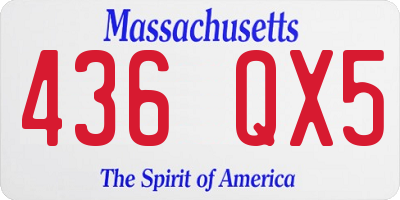 MA license plate 436QX5