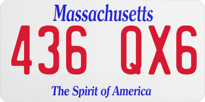 MA license plate 436QX6