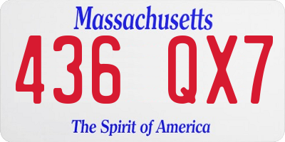 MA license plate 436QX7