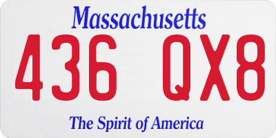 MA license plate 436QX8