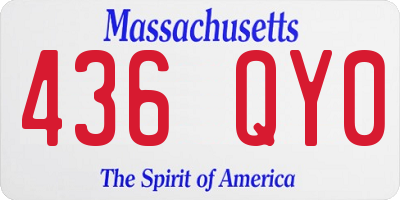MA license plate 436QY0