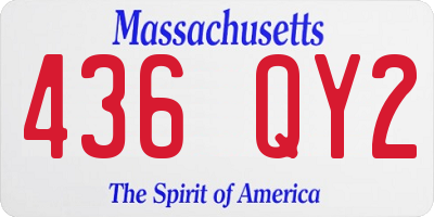 MA license plate 436QY2