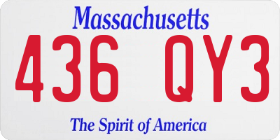 MA license plate 436QY3