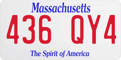 MA license plate 436QY4