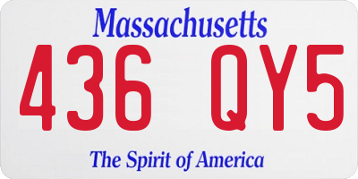 MA license plate 436QY5