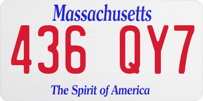 MA license plate 436QY7