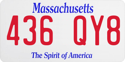 MA license plate 436QY8