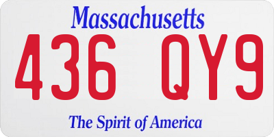 MA license plate 436QY9