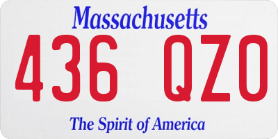 MA license plate 436QZ0