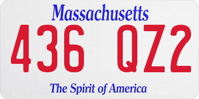 MA license plate 436QZ2