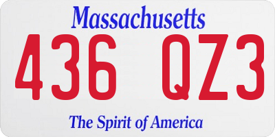 MA license plate 436QZ3