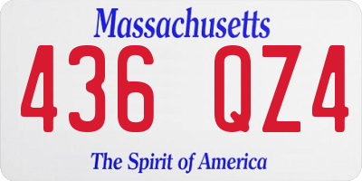 MA license plate 436QZ4