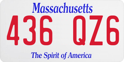 MA license plate 436QZ6
