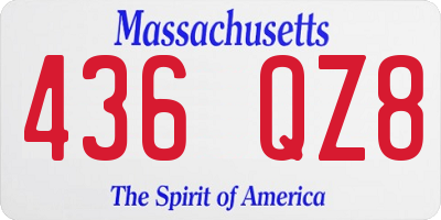 MA license plate 436QZ8