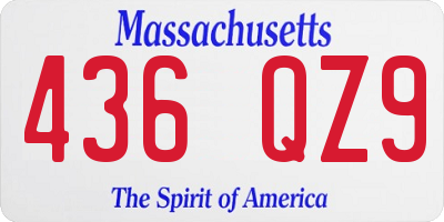 MA license plate 436QZ9