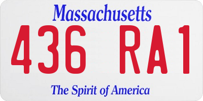 MA license plate 436RA1