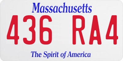 MA license plate 436RA4