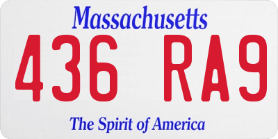 MA license plate 436RA9