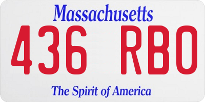 MA license plate 436RB0