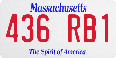 MA license plate 436RB1