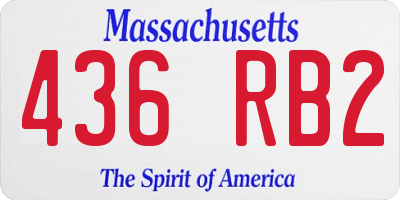 MA license plate 436RB2