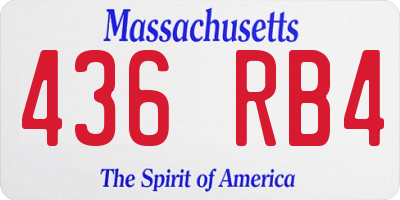 MA license plate 436RB4
