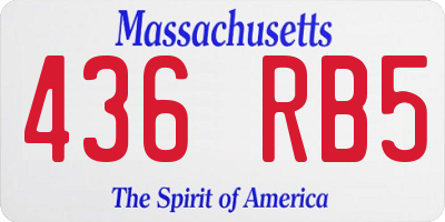 MA license plate 436RB5