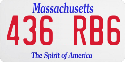 MA license plate 436RB6