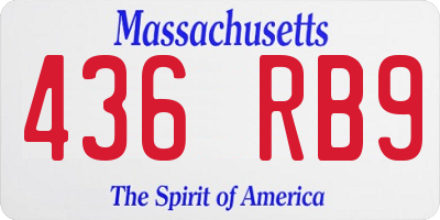 MA license plate 436RB9