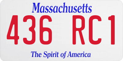 MA license plate 436RC1