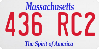 MA license plate 436RC2