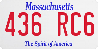 MA license plate 436RC6