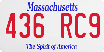 MA license plate 436RC9