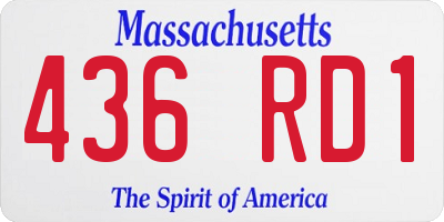 MA license plate 436RD1