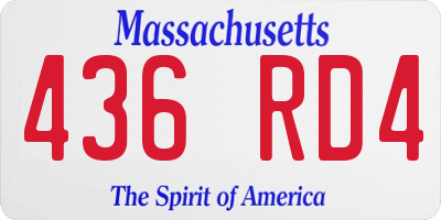 MA license plate 436RD4
