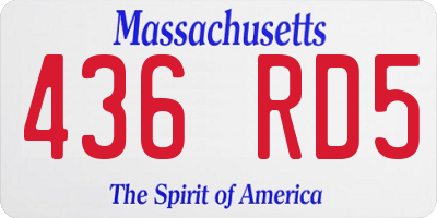 MA license plate 436RD5