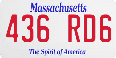 MA license plate 436RD6