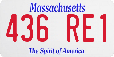 MA license plate 436RE1