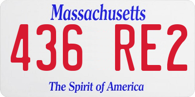 MA license plate 436RE2