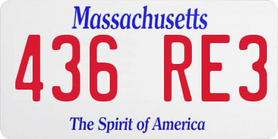 MA license plate 436RE3