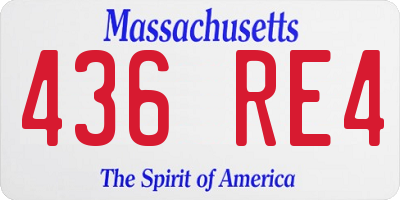 MA license plate 436RE4