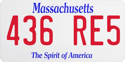 MA license plate 436RE5