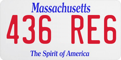 MA license plate 436RE6